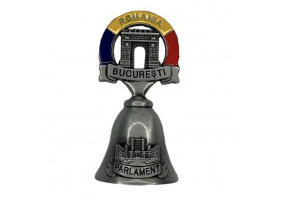 Magnet metalic clopoțel (jumătate) argintiu